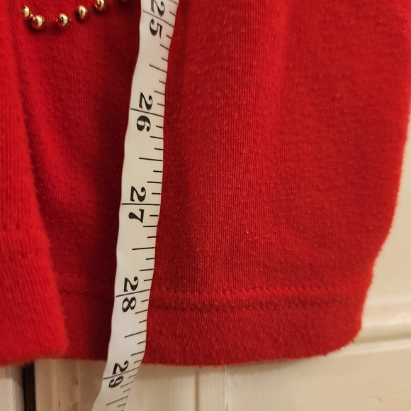 Victoria Harbour Vtg Red Short Sleeve Top Cruise Beach Size L Embellished #G214 - Picture 6 of 7